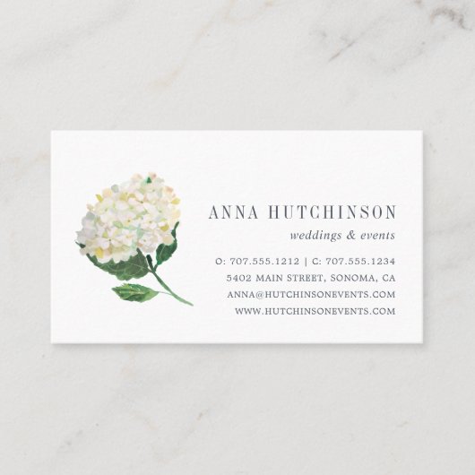 白紫陽花 名刺 (正面)
