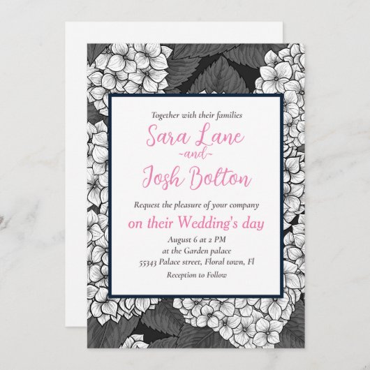 白紫陽花 招待状 (正面/裏面)