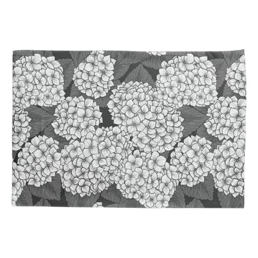 白紫陽花 枕カバー (裏面-左)