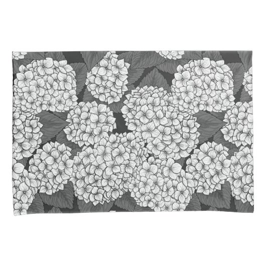 白紫陽花 枕カバー (正面右)