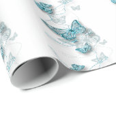 白結婚い蝶 ラッピングペーパー (ロールコーナー)