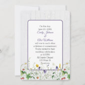 白結婚く塗った木の上の野草 招待状 (正面)