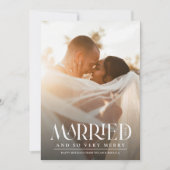 白結婚したエレガントタイポグラフィ写真クリスマス シーズンカード (正面)