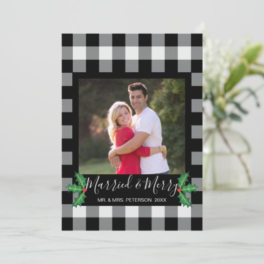 白結婚した素朴メリー水牛チェック写真 シーズンカード (スタンド正面)