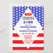 白結婚と私が愛国的なリハーサルディナー 招待状 (正面)