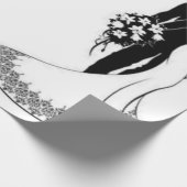 白結婚と黒の包み紙 ラッピングペーパー (角)