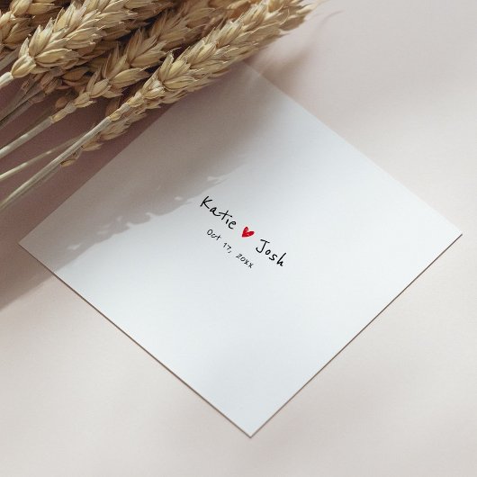 白結婚のナプキンと黒い手書き名 スタンダードカクテルナプキン