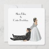 白結婚のユーモア 招待状 (正面)