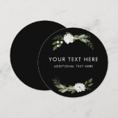 白結婚のSprigs Round招待状 招待状 (正面/裏面)