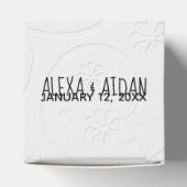 白結婚エンボス花 フェイバーボックス (上部)