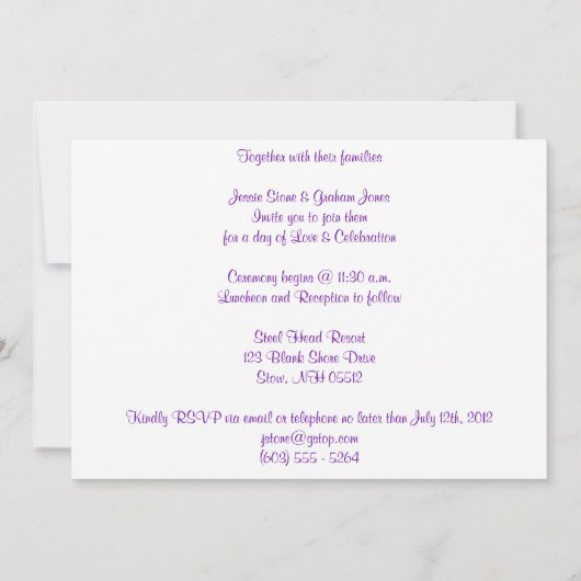 白結婚山 招待状 (裏面)