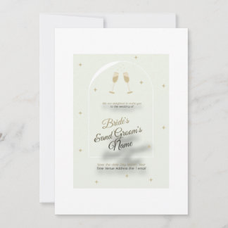 白結婚式招待状モダンと青 招待状