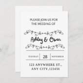 白結婚式招待状 招待状 (正面/裏面)