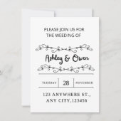 白結婚式招待状 招待状 (正面)