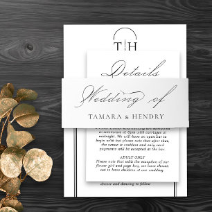 白結婚書エレガント 招待状ベリーバンド