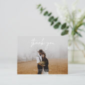 白結婚書Thank You Photoはがき ポストカード (スタンド正面)