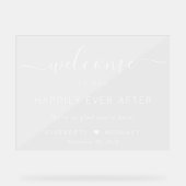 白結婚歓迎の後ずっと幸せに アクリルサイン (正面)