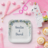 白結婚洗航海の材の網 ペーパープレート (パーティー)