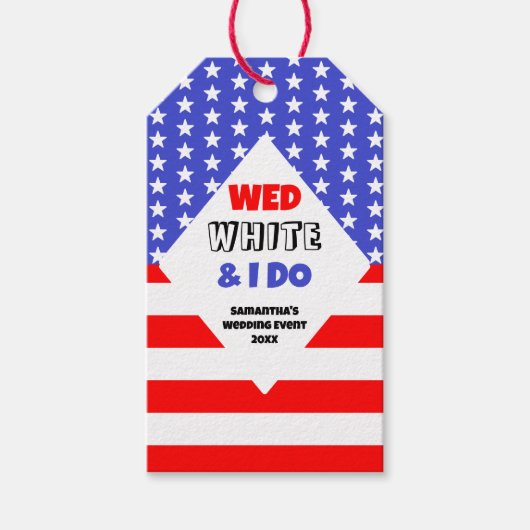 白結婚白と私が愛国心の結婚イベント ギフトタグ (正面)