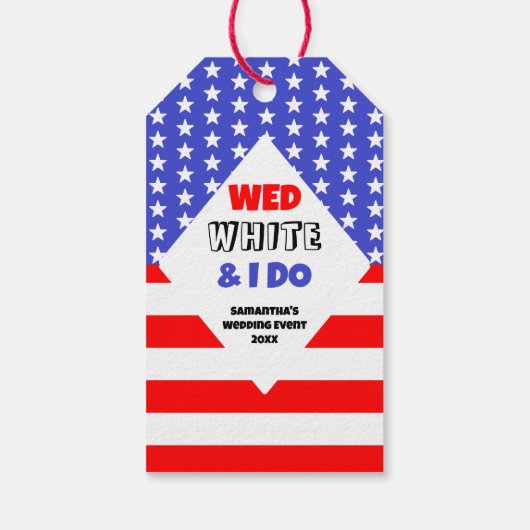 白結婚白と私が愛国心の結婚イベント ギフトタグ (裏面)