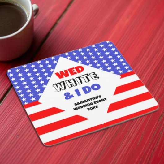 白結婚白と私が愛国心の結婚イベント スクエアペーパーコースター