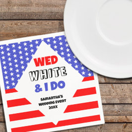 白結婚白と私が愛国心の結婚イベント スタンダードカクテルナプキン