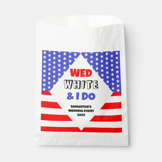 白結婚白と私が愛国心の結婚イベント フェイバーバッグ (正面)