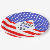 白結婚白と私が愛国心の結婚イベント ペーパープレート (アングル)