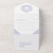 白結婚紫の青葉 オールインワン招待状 (外側)