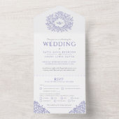 白結婚紫の青葉 オールインワン招待状 (内側)