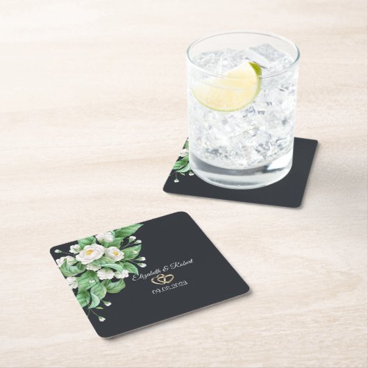 白結婚花 スクエアペーパーコースター (インサイチュ)