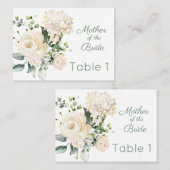 白結婚薔薇あじさい座席表 プレイスカード (正面/裏面)