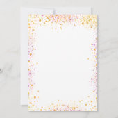 白結婚金ゴールドピンクグリッターエレガント 招待状 (裏面)