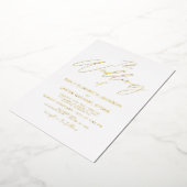 白結婚金ゴールド写エレガント真 箔招待状 (回転した状態)