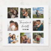 白結婚黒の写真コラージュ ビールラベル (シングルラベル)