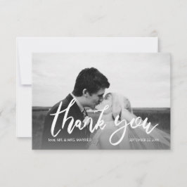 『白結婚黒写真モダン2B』 サンキューカード