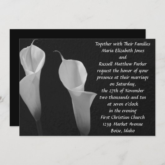 白結婚黒 招待状 (正面/裏面)