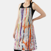 白絵を描い地盤絵の具にはねかけ素晴らした エプロン (インサイチュ)