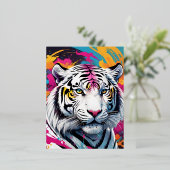 白絵を描虎の男c頭の爆発 箔シーズンポストカード (立ち正面)