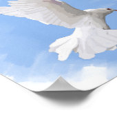 白絵画い鳩の飛んでいる ポスター (角)