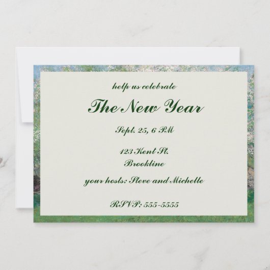 白絵画花林檎の木 招待状 (正面)