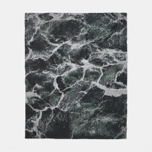 白絵画黒 フリースブランケット