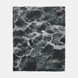 白絵画黒 フリースブランケット