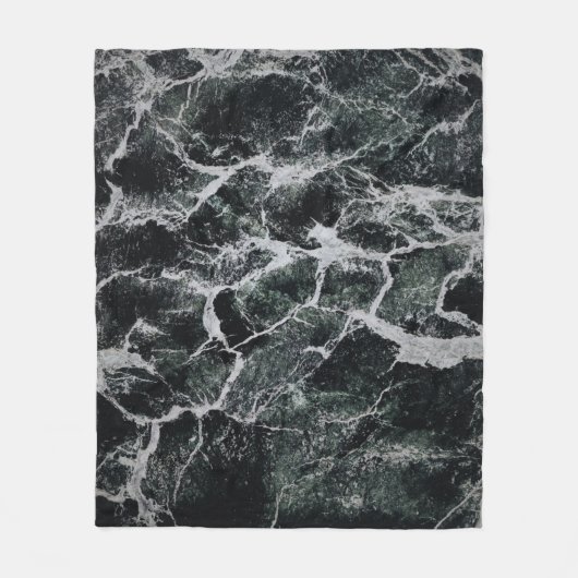 白絵画黒 フリースブランケット (正面)