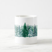 白緑水彩ラッピング フォレストグリーン コーヒーマグカップ (中央)
