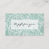 白線スケッチフラワーアクアギフト券 名刺 (正面)