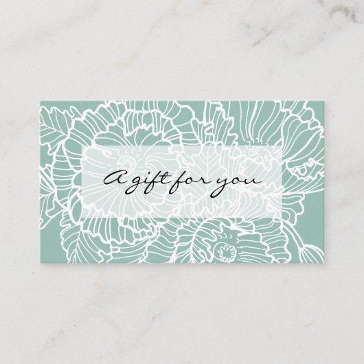 白線スケッチフラワーアクアギフト券 名刺 (正面)