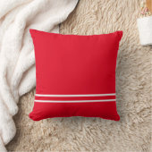 白線入り赤枕 クッション (ブランケット)