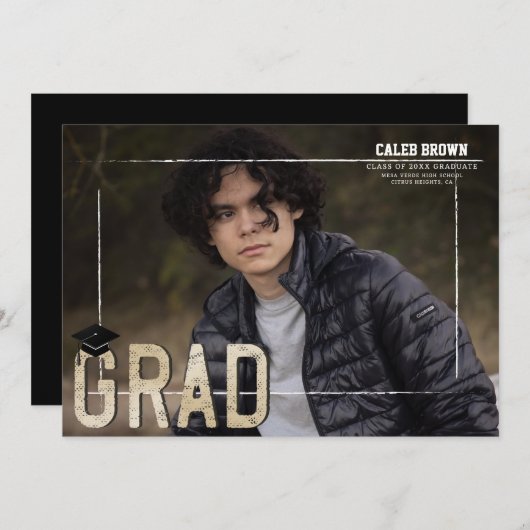 白縁ど卒卒業写真発表 招待状 (正面/裏面)