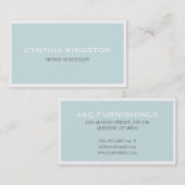 白縁ど単に柔エレガントらかい青のプロフェッショナル 名刺 (正面/裏面)